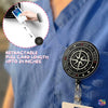 Not All Those Who Wander are Lost Badge Reel Compass Hiking Adventure Mountain Camping Badge Holder with Retractable Clip for RN LPN MA Medical Worker Teacher Doctor Accessories Gifts 2 Inches