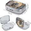 Owl on A Branch Pill Case Portable Medicine Organizer Compact Travel Pill Box Small Metal Medicine Box for Purse Pocket Pill Container Holder 2 Compartments Medication Holder