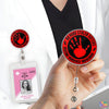 MMIW No More Stolen Sisters Missing Murdered Indigenous Badge Reel Woman Hands No More Stolen Badge Holder with Retractable Clip for RN LPN MA Medical Worker Teacher Doctor Accessories Gifts 2 Inches