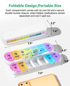 Weekly Pill Organizer 2 Times a Day, Moisture-Proof 7 Day Pill Box AM PM, Foldable Travel Medicine Organizer with Magnetic Closure for Vitamins, Supplements and Fish Oils