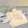DOITOOL Portable Travel Medicine Organizer Small Pill Box with 8 Compartments Cream White Mini Daily Pill Case for Supplements and Medication Storage