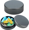 Metal Pill Case, 2Pack Aluminium Small Medication Containers for Pocket Purse, Travel Waterproof Vitamin Organizer Box, Portable Tiny Round Medicine Dispenser Caddy for Camping, Working - Gray