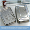 4 Pcs Medical Surgical Trays with Handle Grip and Lid 12 Inch Sterilized Metal Box Dental Instruments Organizer Holder 201 Stainless Steel Tray for Dental Instruments Medical Surgical
