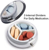 Medical Apparatus and Instruments Pill Box Portable Mini Travel Pill Organizer Holder 3 Compartment Decorative Round Pills Case Exquisite Daily Vitamin Container for Cod Liver Oil