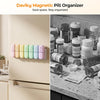Daviky Magnetic Pill Organizer 2 Times a Day, Weekly AM PM Pill Case, Pill Box 7 Day with Magnets and Stand, Large Medicine Organizer for Medication, Vitamins and Supplements, Macaron