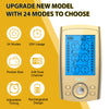 Belifu Dual Channel TENS EMS Unit 24 Modes Muscle Stimulator for Pain Relief Therapy, Electronic Pulse Massager Muscle Massager with 10 Pads, Dust-Proof Drawstring Storage Bag, Fastening Cable Ties