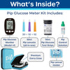 Pip Glucose Monitor Kit with 150 Test Strips and 160 Lancets - Complete Blood Sugar Testing Kit for Diabetes Care at Home | Includes Glucometer, Lancing Device, Travel Case & Diabetic Test Strips