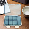 DOITOOL Portable Pill Organizer Case Weekly Medicine Storage Box Small Travel Pill Container with Lid Blue Compact Mobile Medication Holder for Daily Use
