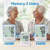 FDK Blood Pressure Monitors for Home Use Upper Arm Cuff Machine, Automatic Digital Bp Monitor Accurate with Storage Large Cuff 14.2" – 18.9" 2 Users Memory Stand Clock