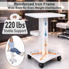 Esthetician Machine Stand with Wheels, 220 lbs Capacity Beauty Salon Rolling Trolley Cart with 2 Locking Casters, Iron Spa Equipment Cart for Facial & RF Devices, White