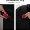 Red and Black Buffalo Scottish Tartan Plaid Checkered Metal 2 Compartment Pill Organizer Portable Pill Box for Pocket Daily Portable Medicine Vitamin Tablet Storage