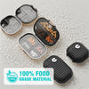 Personal Pill Organizer 2PACK- Medicine Pill Case with Medicine Tracker, Waterproof Pill Box, 7 Compartments, Foldable Design (Black& White A)
