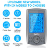 Belifu Dual Channel TENS EMS Unit 24 Modes Muscle Stimulator for Pain Relief Therapy, Electronic Pulse Massager Muscle Massager with 10 Pads, Dust-Proof Drawstring Storage Bag, Fastening Cable Ties