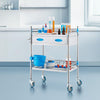 VEVOR Lab Rolling Cart, 3-Shelf Stainless Steel Rolling Cart, Lab Serving Cart with Swivel Casters, Dental Utility Cart for Clinic, Lab, Hospital, Salon, 26.38"x15.55"x34.13"