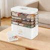 5-Tier Large Medicine Organizer Box with Travel Pill Case – Portable Storage for First Aid Supplies & Medications, Clear Medicine Box with Handle & Secure Latch for Home(Extra Large Capacity)