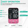 Blood Pressure Monitor Upper Arm Monitors for Home Use BP Machine with 2x120 Reading Memory Adjustable Arm Cuff 8.7"-15.7" Large Display with LED Background Light Storage Bag Pink