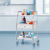 VEVOR Lab Rolling Cart, 3-Shelf Stainless Steel Rolling Cart, Lab Serving Cart with Swivel Casters, Dental Utility Cart for Clinic, Lab, Hospital, Salon, 26.38"x15.55"x34.13"