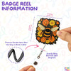Bumble Bee Floral Badge Reel Nature Wildflower Animals Insect Lover ID Badge Holder with Retractable Clip for Doctor Student Medical Assistant Coworker Work Doctor Accessories Gifts 2 Inches