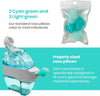 (2-Pair) Calvana Standard Nose Pillows, Silicone Nose Buds, Compatible with Navage Nasal Irrigation Systems and All Navage Nasal Rinse Devices, Includes 2 Light Green and 2 Cyan Green Colors