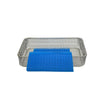 Frimen Stainless Steel Medical Basket with Dual Handles and Silicone Mat Sterilization Tray Surgical Instrument (400mm*300mm*70mm)