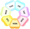 7-Day Plastic Weekly Medicine Case with Lid, Multi-Compartment Flower-Shaped Pill Organizer for Travel, Colorful Mini Pill Box for Daily Vitamin and Medication Storage