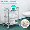 VEVOR Lab Rolling Cart, 3-Shelf Stainless Steel Rolling Cart, Lab Serving Cart with Swivel Casters, Dental Utility Cart for Clinic, Lab, Hospital, Salon, 26.38"x15.55"x34.13"