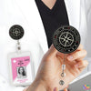 Not All Those Who Wander are Lost Badge Reel Compass Hiking Adventure Mountain Camping Badge Holder with Retractable Clip for RN LPN MA Medical Worker Teacher Doctor Accessories Gifts 2 Inches
