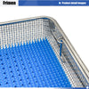 Frimen Stainless Steel Medical Basket with Dual Handles and Silicone Mat Sterilization Tray Surgical Instrument (400mm*300mm*70mm)