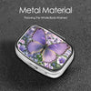 Square Round Pill Case Light Blue Pizza Slice Pill Box Daily 2 Compartment Travel Pill Container for Pocket Purse Portable Medicine Cod Liver Oil Storage Box 2 Times a Day Pill Organizer