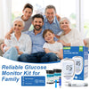 Glucose Monitor Kit, High Accuracy Blood Sugar Testing Kit with 100 Glucometer Strips & 100 Lancets, Larger-Screen Glucose Monitor with Lancing Devices, No Coding, Portable for Home or Travel
