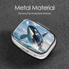 Square Round Pill Case Light Blue Pizza Slice Pill Box Daily 2 Compartment Travel Pill Container for Pocket Purse Portable Medicine Cod Liver Oil Storage Box 2 Times a Day Pill Organizer