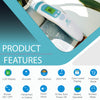 Amplim Non-Contact Forehead Thermometer & Case for Adults, Kids, Baby, FDA Cleared, Medical Grade, Touchless Infrared, 1-Sec Reading, Fever Alarm, Memory Recall, Quiet Mode, White