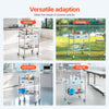 VEVOR Lab Rolling Cart, 3-Shelf Stainless Steel Rolling Cart, Lab Serving Cart with Swivel Casters, Dental Utility Cart for Clinic, Lab, Hospital, Salon, 26.38"x15.55"x34.13"