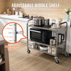 VEVOR Lab Rolling Cart, 3-Shelf Stainless Steel Rolling Cart, Lab Serving Cart with Swivel Casters, Dental Utility Cart for Clinic, Lab, Hospital, Salon, 26.38"x15.55"x34.13"