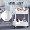 VEVOR Lab Rolling Cart, 3-Shelf Stainless Steel Rolling Cart, Lab Serving Cart with Swivel Casters, Dental Utility Cart for Clinic, Lab, Hospital, Salon, 26.38"x15.55"x34.13"