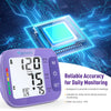 Blood Pressure Monitor for Home Use, Large Upper Arm Blood Pressure Cuff with Backlight, Automatic Digital BP Machine for Seniors, Heart Rate Monitor & Storage Bag (Purple)