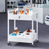 VEVOR Lab Rolling Cart, 3-Shelf Stainless Steel Rolling Cart, Lab Serving Cart with Swivel Casters, Dental Utility Cart for Clinic, Lab, Hospital, Salon, 26.38"x15.55"x34.13"