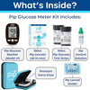 Pip Glucose Monitor Kit with 150 Test Strips and 160 Lancets - Complete Blood Sugar Testing Kit for Diabetes Care at Home | Includes Glucometer, Lancing Device, Travel Case & Diabetic Test Strips