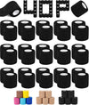 AZEN 16 Pack Self Adhesive Bandage Wrap Black, 2" X 5 Yards Black Athletic Tape, Vet Wrap, Tattoo Grip Tape Wrap，Ankle Tape, Cohesive Bandage Wrap
