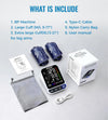 Blood Pressure Monitor, Auto Upper Arm Blood Pressure Monitors for Home Use, Large LED Screen with 9-17'' & 13-21'' Extra Large 2 BP Machine Cuff, 2x99 Memory, Voice Broadcast with USB Cable