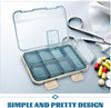 DOITOOL Portable Pill Organizer Case Weekly Medicine Storage Box Small Travel Pill Container with Lid Blue Compact Mobile Medication Holder for Daily Use