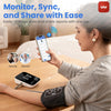 Smart Blood Pressure Monitor with Bluetooth, Automatic Upper Arm BP Machine for Home Use, Large Cuff (8.7”-16.5”), 2x120 Memory, Backlit LED Display, Storage Bag Included, Black