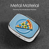 Square Round Pill Case Light Blue Pizza Slice Pill Box Daily 2 Compartment Travel Pill Container for Pocket Purse Portable Medicine Cod Liver Oil Storage Box 2 Times a Day Pill Organizer