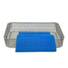 Frimen Stainless Steel Medical Basket with Dual Handles and Silicone Mat Sterilization Tray Surgical Instrument (400mm*300mm*70mm)