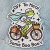 Off To Heal Some Boo Boos Patch Funny Humor Frog Nurse Emergency Hospital Sarcastic Iron On Embroidered Patch, Hook & Loop Patches Backing for Hats, Uniform, Jacket, Backpack, DIY Applique Accessories