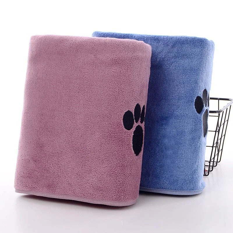 Pink Pet Bath Towel Made of Superfine Fiber, Highly Absorbent Fast-Drying Towel for Dogs Cats, Soft Comfortable Grooming Towel f