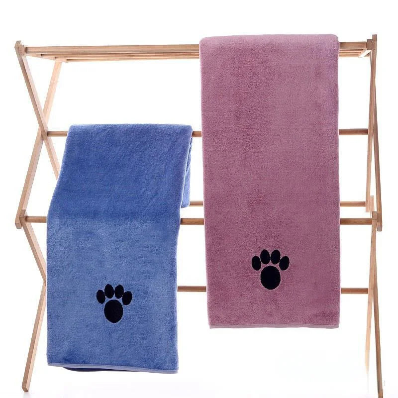 Pink Pet Bath Towel Made of Superfine Fiber, Highly Absorbent Fast-Drying Towel for Dogs Cats, Soft Comfortable Grooming Towel f
