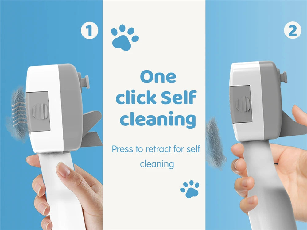 PAWIMOOD 3 in 1 Pet Steam Brush for Dogs Cats Spray Hair Removal Comb Self Cleaning 3 Swap Heads Grooming Dematting Deshedding