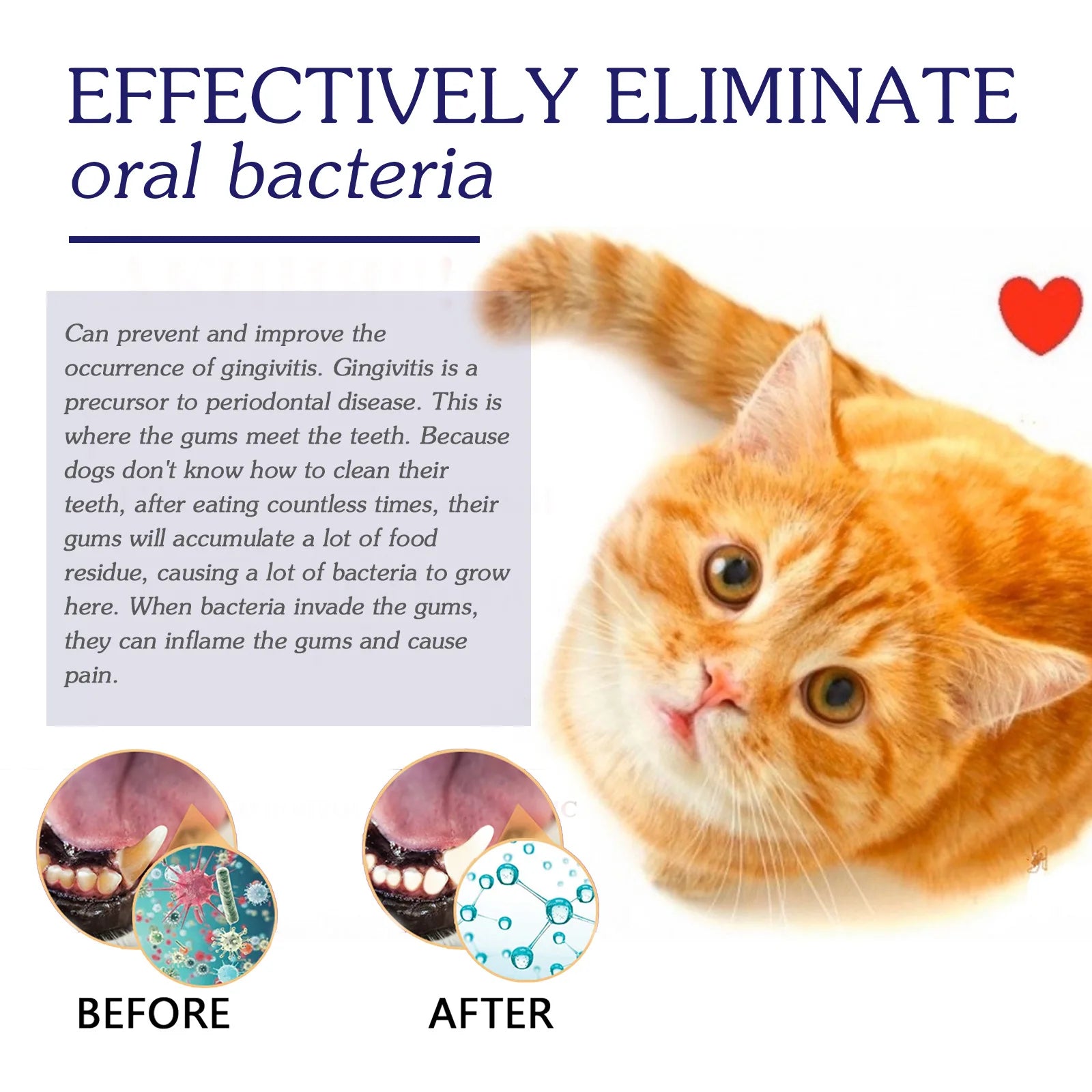 Yegbong 50g Pet Oral Cleaning Cream Whiten Teeth Toothpaste Eliminate Bad Breath Cats Dogs Clean Tartar Teeth Stains Toothpaste