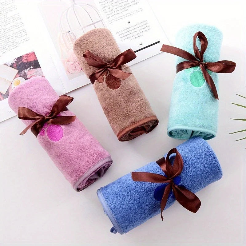 Pink Pet Bath Towel Made of Superfine Fiber, Highly Absorbent Fast-Drying Towel for Dogs Cats, Soft Comfortable Grooming Towel f